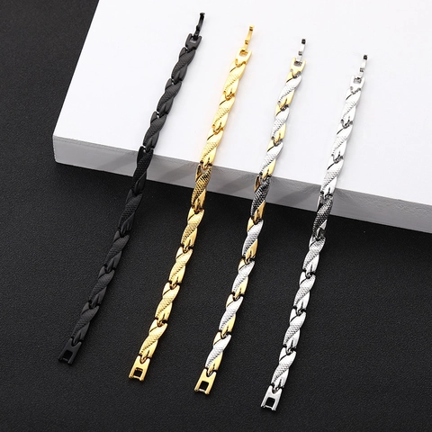 Bracciale A Catena In Acciaio Inossidabile Texture Scaglie Di Drago Salute Magnetica Gioielli Di Moda Per Uomini