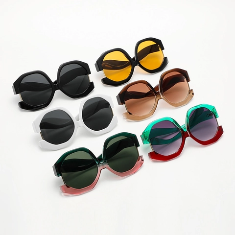 Occhiali Da Sole Geometrici Cat Eye Per Donna Protezione UV Borchie In Metallo Montatura Irregolare Moda Streetstyle