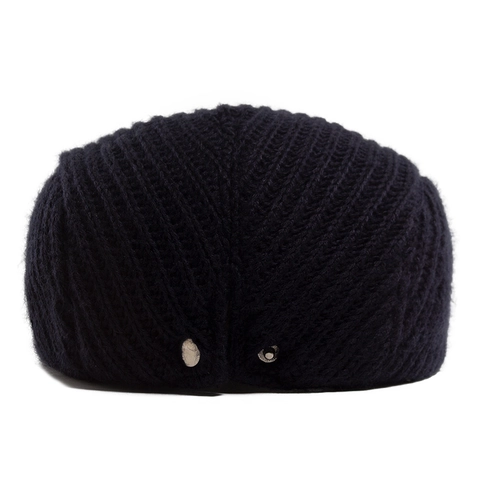 Mens Knit Flat Cap With Ear Flaps Winter Warm Windproof Acrylic Newsboy Ivy Hat For Middle Aged Elderly Men