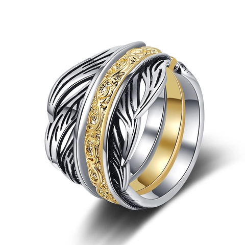 Vintage Trennbare Federringe Für Damen Kupfer Gold Silber Plattiert Stapelbar Strass Offen Verstellbar Dreilagiger Ring Modeschmuck