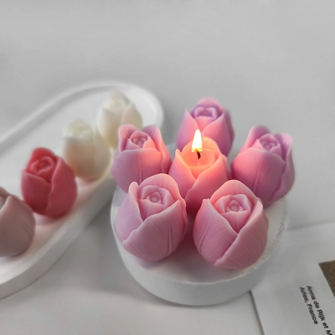 Tulip Rose Flower Silicone Molds For DIY Candle Soap Making Cake Decorating Realistic 3D Floral Baking Tools