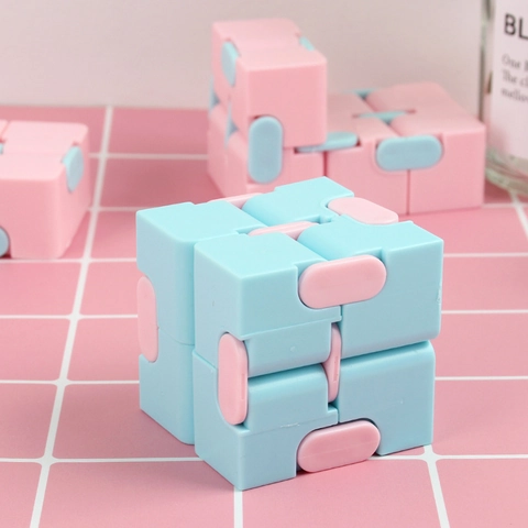Infinity Cube Fidget Toy Plastic Stress Relief Macaron Sensory Flip Folding Pocket Size Educational Hand Toy