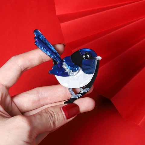 Spilla Uccello In Acrilico Forma Animale Gazza Spilla Da Risvolto Gioielli Moda Per Vestiti Borsa Accessori Regalo Unisex