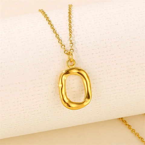 Collar Con Colgante Geométrico Irregular Acero Inoxidable Chapado En Oro Minimalista Hip Hop Street Style Nicho Cadena Clavícula Mujer
