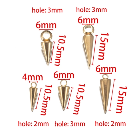 Minimalistische Konische Anhänger Edelstahl Kegel Charms DIY Ohrring Schmuckherstellung Zubehör Poliertes Metall
