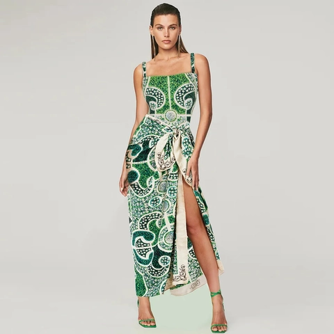 Costume Da Bagno Intero E Pareo Da Donna Stampa Floreale Stile Giardino Nylon Asciugatura Rapida