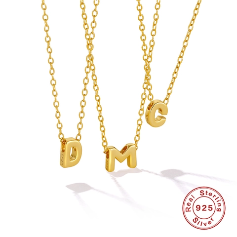 Collana Con Lettera Iniziale Alfabeto Argento Sterling 925 Elegante Ciondolo Minimalista Gioielli Raffinati Per Donna
