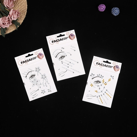 Gesicht Glitzersteine Aufkleber Acryl Kristall Edelsteine Augen Make-up Körperkunst Temporäres Tattoo Selbstklebend Für Party
