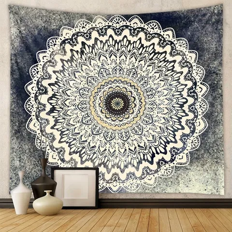 Tapiz De Pared Mandala Tela De Poliéster Patrón Bohemio Boho Estético Tela De Fondo Colgante Para Decoración Habitación