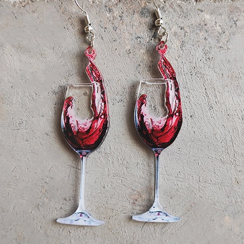 Orecchini In Acrilico Bicchiere Di Vino Boccale Di Birra Tazza Di Whisky Novità Trasparente Gioielli Creativi Per Donne Ragazze