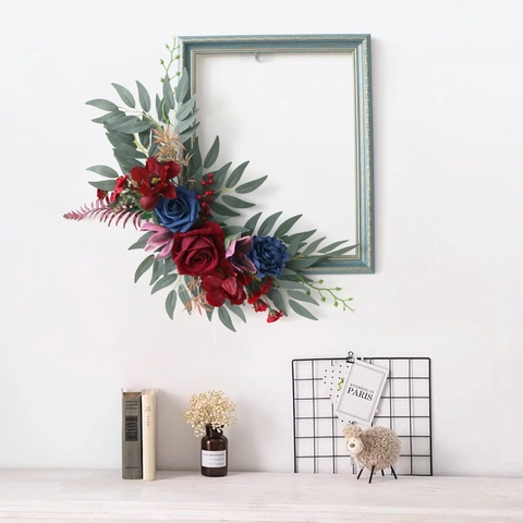 Künstliche Satinnrosen Blumen Vintage Wandbehang Blumenarrangement Haus Hochzeit Deko Foto Requisiten Ohne Rahmen