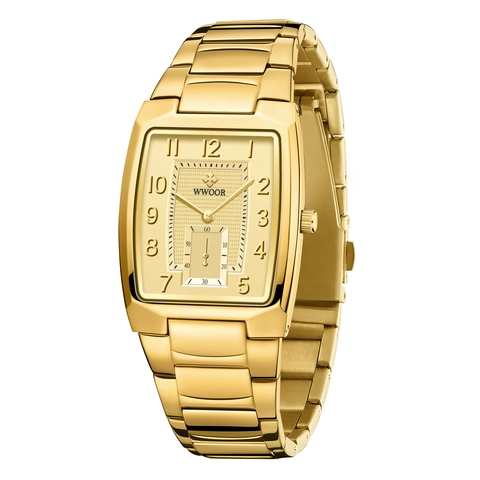 Women's Quartz Watch Rectangular Dial Stainless Steel Strap Waterproof Business Fashion Analog Wristwatch
