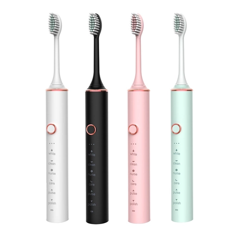 Sonic Electric Toothbrush USB Rechargeable IPX7 Waterproof Cleaning Modes Soft Bristles For Adult Personal Oral Care