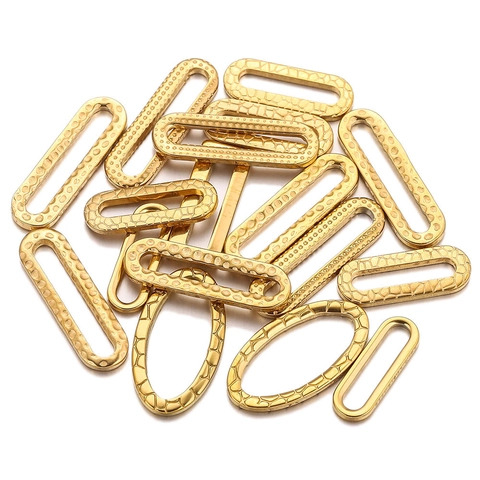 Stainless Steel Jewelry Connectors Textured Oval Rectangle Links DIY Jewelry Making Findings Earrings Accessories Handmade Crafts Supplies