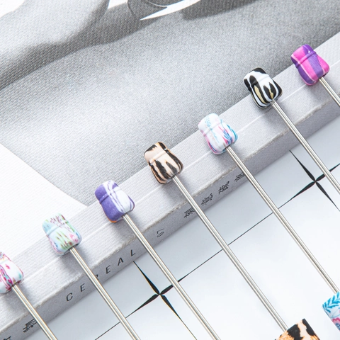 DIY Beadable Ballpoint Pen Plastic Body Metal Rod Printed Leopard Floral Holiday Pattern Crafting Stationery