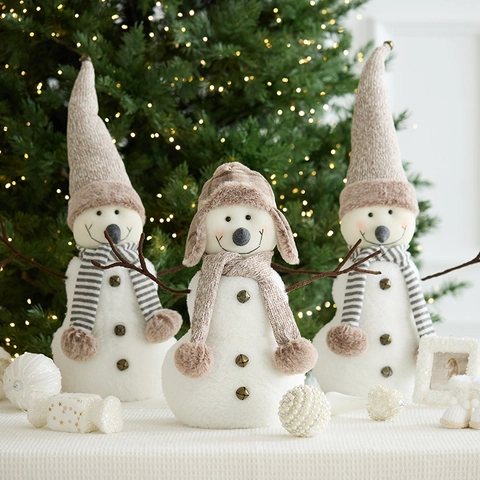 Decorazioni Per Bambole Di Pupazzo Di Neve Di Natale Peluche Lavorato A Maglia Telescopico Tavolo Casa