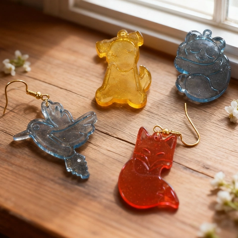 Silicone Mold Fruit Ocean Animal Shape For Resin DIY Earring Pendants Handcrafted Jewelry Making Flexible Translucent
