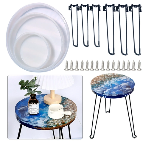 Large Round Silicone Mold For DIY Resin Ocean Coffee Table River Table Stool Tray Casting Crafting Tool