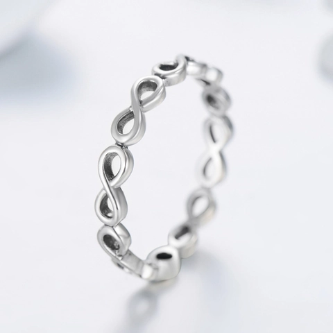 Anello Infinito In Argento Sterling 925 Fascia Con Simbolo Collegato Minimalista Per Donna Gioielli Geometrici