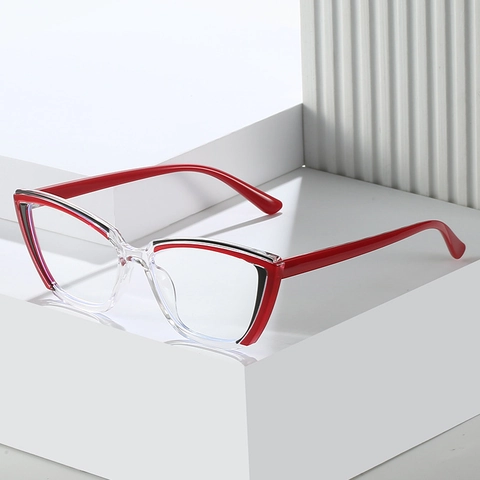 Vierkant Cat Eye Brilmontuur TR90 Anti-Blauw Licht Optische Brillen Voor Dames En Heren Mode Retro Leesbril