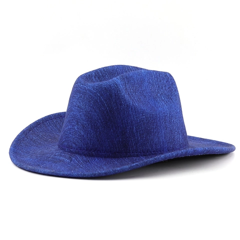 Cappello Da Cowboy Occidentale Tesa Larga Retro Feltro Unisexe Outback Fedora Con Fascia In Pelle Ornamento Testa Di Toro