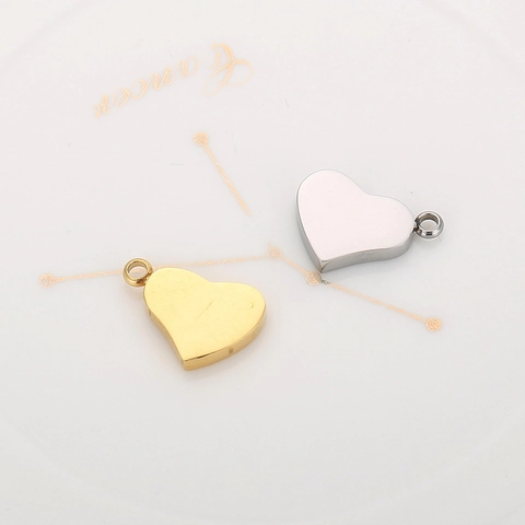 Colgantes Corazón Charms Acero Inoxidable 3D Minimalista Para Hacer Joyas DIY Accesorio Collar Mano