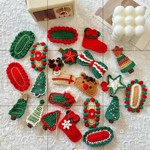 Fermagli Per Capelli Natalizi In Filato Uncinetto Fatti A Mano Per Ragazze Bambini Clip Renna Albero Di Natale Accessori
