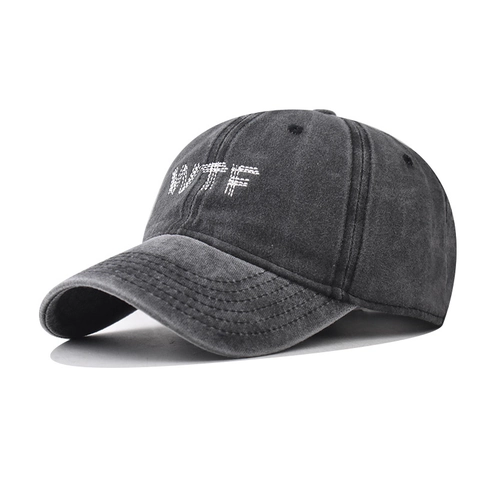 Gorra De Béisbol Vintage De Algodón Lavado Con Bordado WTF Visera Curva Ajustable Sombrero De Sol Al Aire Libre