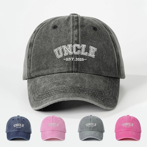 Casquette De Baseball En Coton Lavé Vintage Broderie Uncle 2025 Chapeau De Soleil Ajustable Style Décontracté