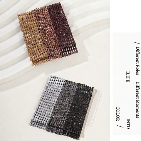 Mollette Per Capelli In Metallo Glitterato Sfumate Ondulate Diritte Forcine Moda Accessori Capelli Per Donne Ragazze