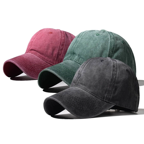 Gorra De Béisbol De Algodón Lavado Vintage Distressed Dad Hat Lisa Visera Curva Ajustable Agujero Cola De Caballo Exterior