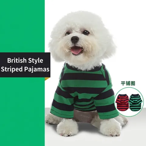 Pigiama A Righe Per Cani Tuta In Maglia Morbida Abbigliamento Da Notte Per Cani Piccoli