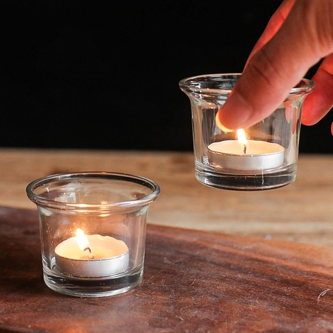 Transparent Glass Candle Holder Borosilicate Heat Resistant Tealight Cup For Home Decor Wedding Party Romantic Modern