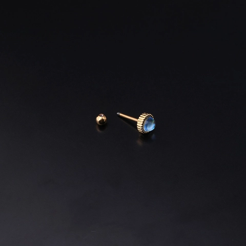 Minimalistische Ronde Maansteen Kraakbeen Oorknopjes Roestvrij Staal Schroefbal Piercing Sieraden Kleurrijk