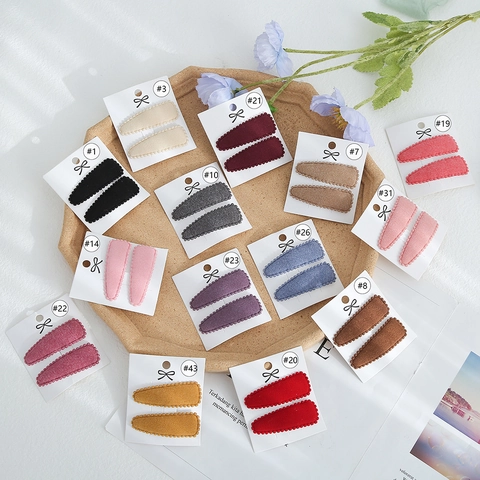 Pinzas Para El Pelo Tela Forma Gota Borde Festoneado Para Niñas Pequeñas Accesorios Cabello Retro