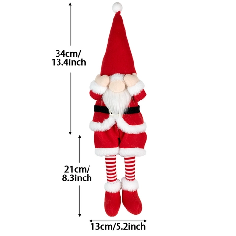 Kerstkabouter Pluche Pop Lange Gestreepte Benen Gezichtsloze Kerstman Ornament Gebreide Polyester Noordse Decoratie