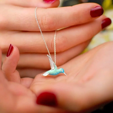 Hummingbird Dangle Earrings Enamel Bird Jewelry Gradient Colorful Alloy Drop Ear Hook Sweet Dainty Style For Women