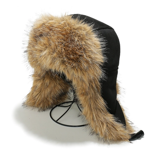 Winter Trapper Mütze Kunstfell Wildleder Winddicht Uschanka Bombermütze Mit Ohrenklappen Warm Thermisch Lässig Outdoor Damen Herren