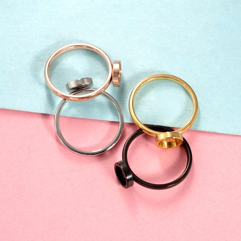 Round Ring Base Blank Setting 304 Stainless Steel Tray For DIY Jewelry Making Mirror Polished Components Findings