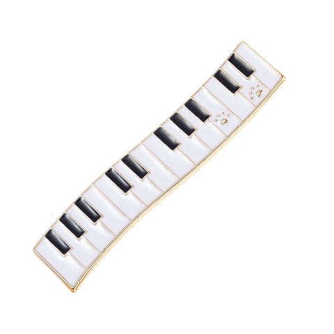 Pinza Para El Pelo Teclado De Piano Esmalte Aleación Tema Música Teclas Negro Blanco Pasador Accesorio Mujeres