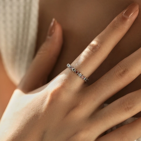 Bague Ouverte Ajustable En Argent Sterling 925 Étoile Avec Zircon Orange Rond Bijoux Vintage Pour Femmes