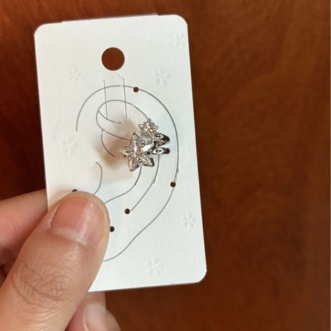 Ster Oormanchet Zirkoon Koperen Oorbellen Zonder Piercing Clip Zilver Kleur Sieraden Voor Dames