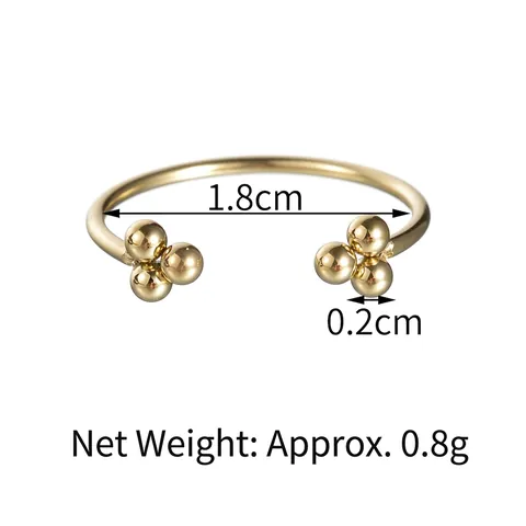 Anillo Abierto Ajustable De Acero Inoxidable Para Mujer Joyería De Dedo Geométrica Minimalista Con Racimo De Cuentas