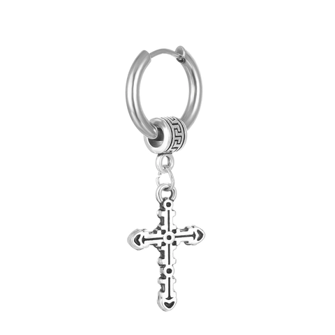 Orecchini A Cerchio In Acciaio Inossidabile Con Ciondoli A Croce Piumα Teschio Freccia Punk Gothic Hip Hop Gioielli Unisex