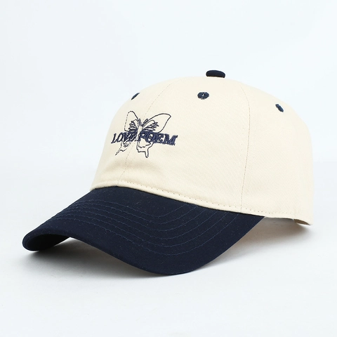 Cotton Butterfly Embroidery Baseball Cap Love Poem Lettering Adjustable Sun Hat For Men Women Casual Sport Outdoor Headwear