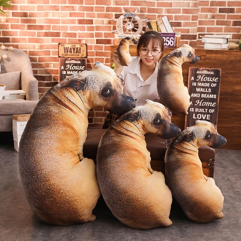 Realistic Animal Shaped Pillow Creative Plush Dog Cat Cushion Soft Short Plush PP Cotton Filling Home Decor Gift