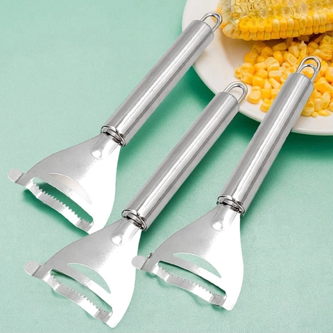 Stainless Steel Corn Stripper Peeler Manual Corn Cob Remover Tool For Kitchen Food Prep Durable Serrated Blade