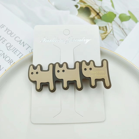 Acetate Hair Clips Cute Cartoon Cat Shape Duckbill Clips Sweet Japanese Style Hair Accessories For Women