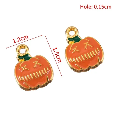 Alloy Halloween Enamel Charms Pumpkin Bat Witch Skeleton Drip Oil Pendants For DIY Bracelet Necklace Jewelry Making Accessories