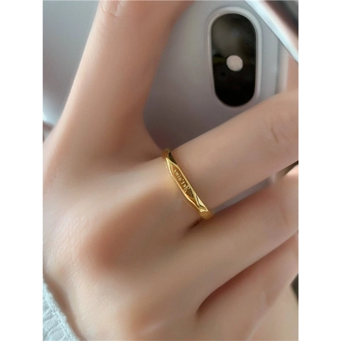 Je T'aime Gravierter Mobius Twist Ring Titanstahl Minimalistischer Französischer Schmuck Für Damen Paare Romantisch